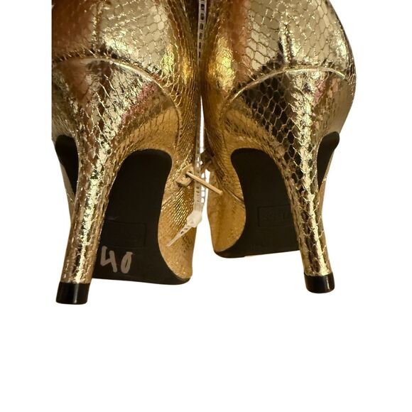 🟢Brand New Guess WGWirla Metallic Gold Closed Pointed Side Zip Ankle Boots 7 - Picture 10 of 12